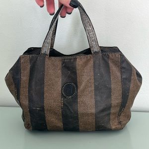 FENDI Signature Pequin Striped Mini Handbag